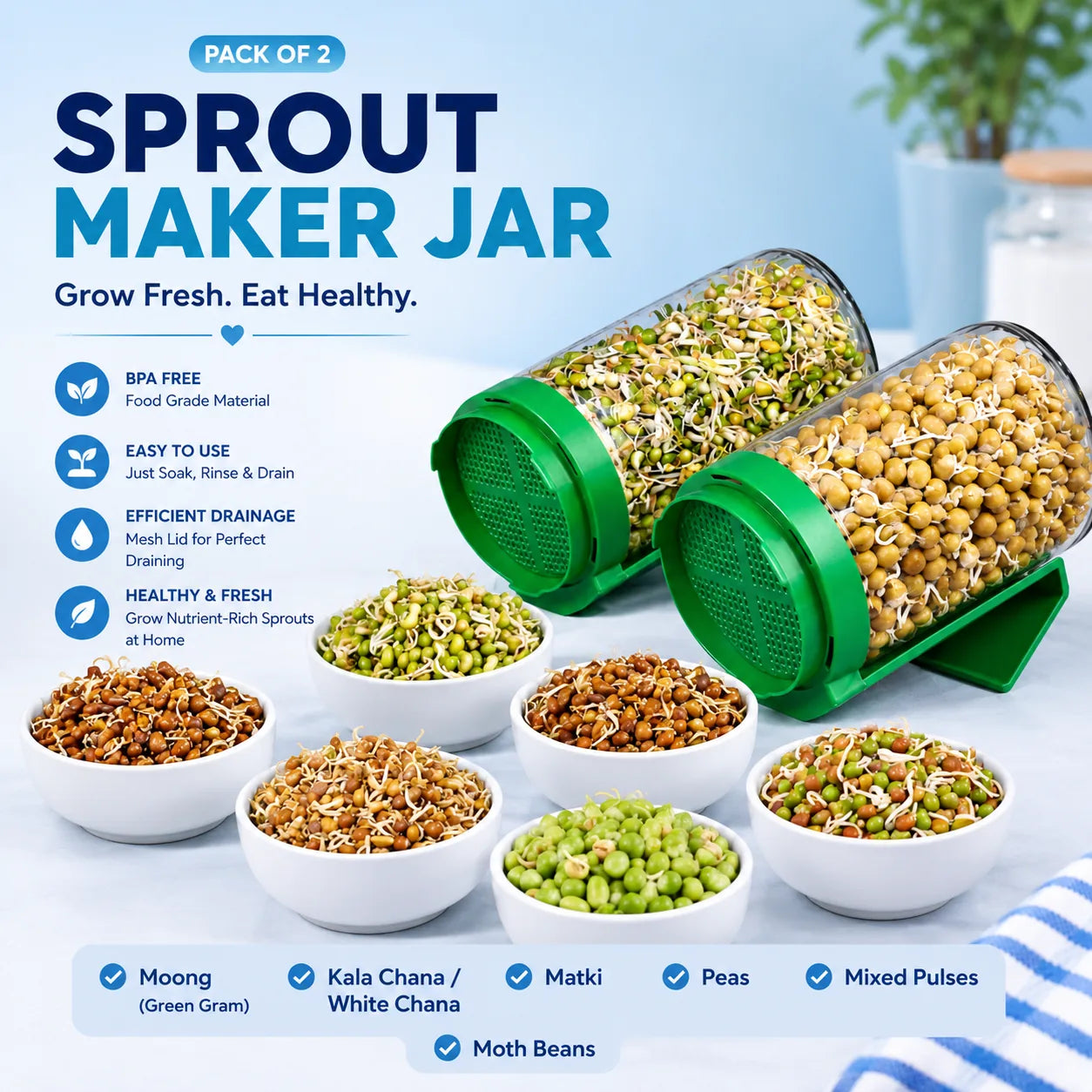 Premium Sprout Maker Bottle Set (Pack of 2)