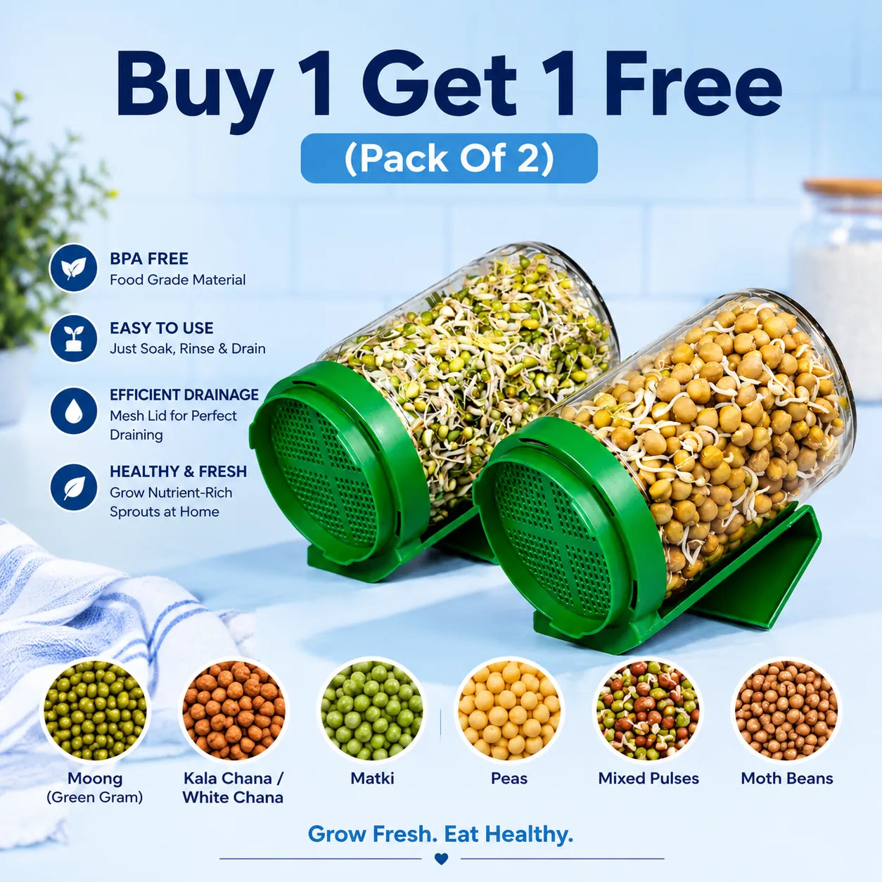 Premium Sprout Maker Bottle Set (Pack of 2)